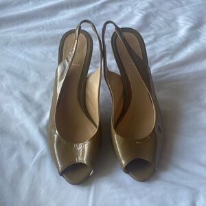 Fendi peep toe sling back heels